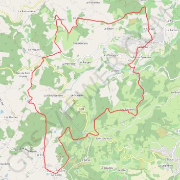 Trace GPS Rontalon Saint-André-la-Côte, itinéraire, parcours