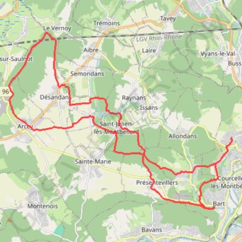 Trace GPS La colline du Vernois, itinéraire, parcours