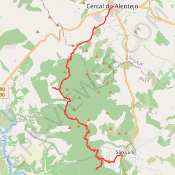 Trace GPS Rota Vicentina - Chemin historique - Étape 3, itinéraire, parcours