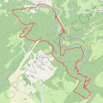 Trace GPS Les Gorges de la Loue, itinéraire, parcours