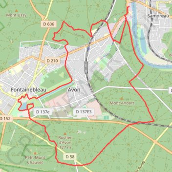 Trace GPS Château de Fontainebleau, itinéraire, parcours