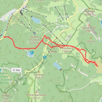 Trace GPS Koepflé AR depuis pont de Blanchemer, itinéraire, parcours