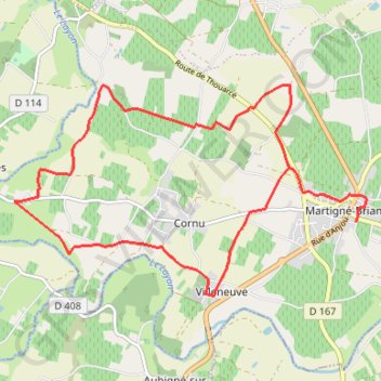 Trace GPS Sur les pas de Saint-Martin - Martigné - Briand, itinéraire, parcours