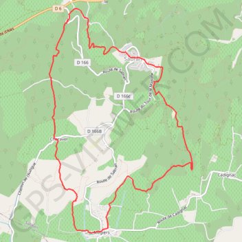 Trace GPS Mégiers - Charavel - Sabran, itinéraire, parcours