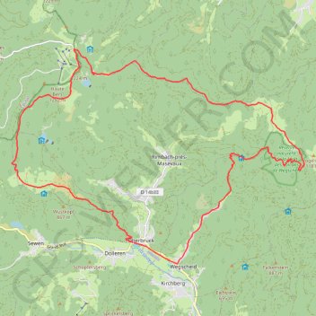 Trace GPS Oberbruck, Tête des perches, Belacker et une descente épinglée, itinéraire, parcours