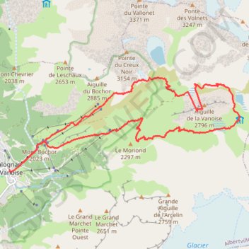 Trace GPS Col et refuge de la Vanoise, itinéraire, parcours