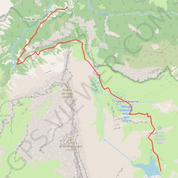 Trace GPS Lac d'Anterne Aller, itinéraire, parcours