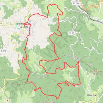 Trace GPS Rando de la Forêt - Belmont-de-la-Loire, itinéraire, parcours