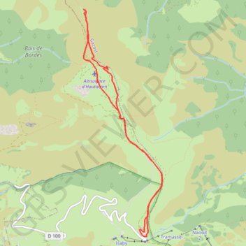 Trace GPS Randonnée raquettes à Hautacam, itinéraire, parcours