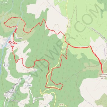 Trace GPS Salces-Mont Baudille, itinéraire, parcours