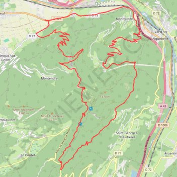 Trace GPS Fort de Montgilbert par le Col du Grd Cucheron, itinéraire, parcours