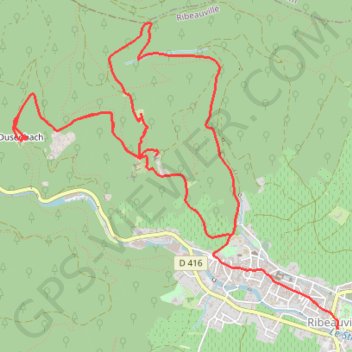Trace GPS Les 3 châteaux de Ribeauvillé, itinéraire, parcours