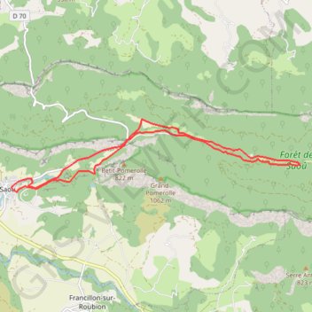 Trace GPS Forêt de Saoû, itinéraire, parcours