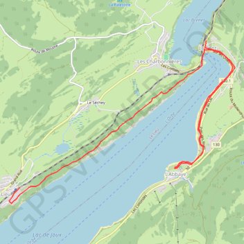 Trace GPS Lac de Joux - Le Lieu - Le Pont - L'Abbaye, itinéraire, parcours