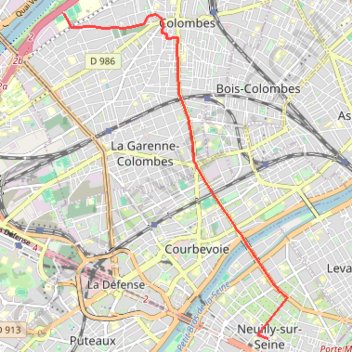 Trace GPS Neuilly-sur-Seine - Colombes, itinéraire, parcours