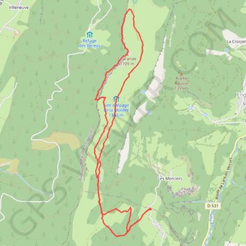 Trace GPS La Molière vers Lans en Vercors, itinéraire, parcours