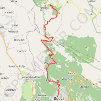 Trace GPS Montenegro - Lovcen J3, itinéraire, parcours