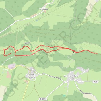Trace GPS La montagne du Lomont, itinéraire, parcours