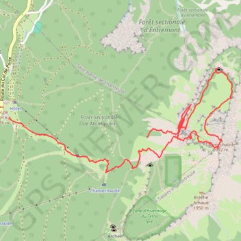 Trace GPS Chamechaude par le Canyon et descente par le Jardin (Chartreuse), itinéraire, parcours