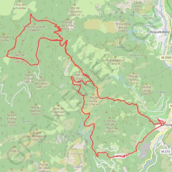 Trace GPS Granges de la Brasque et Mont Tournairet, itinéraire, parcours
