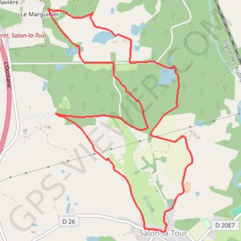 Trace GPS Entre étangs et châteaux - Salon-la-Tour - Pays Vézère Auvézère, itinéraire, parcours