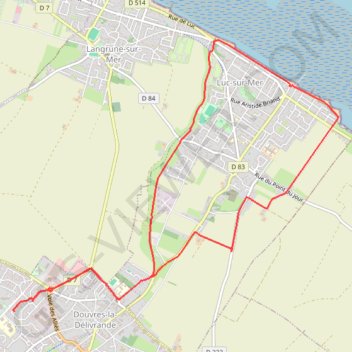 Trace GPS De Douvres-la-Délivrande à Luc-sur-Mer, itinéraire, parcours