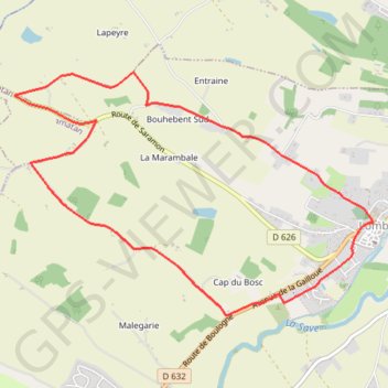 Trace GPS Sur les traces du dragon - Lombez, itinéraire, parcours