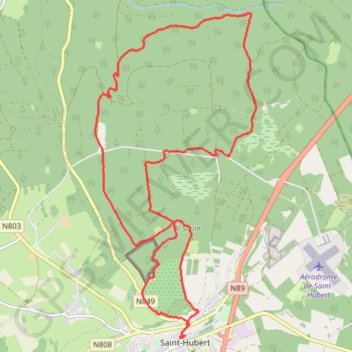 Trace GPS Saint Hubert - Forêt du roi Albert, itinéraire, parcours