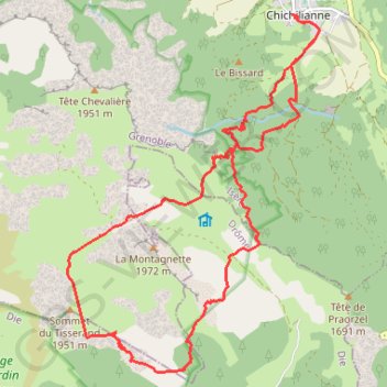 Trace GPS La Croix du Lautaret en boucle depuis Chichilianne (Vercors), itinéraire, parcours
