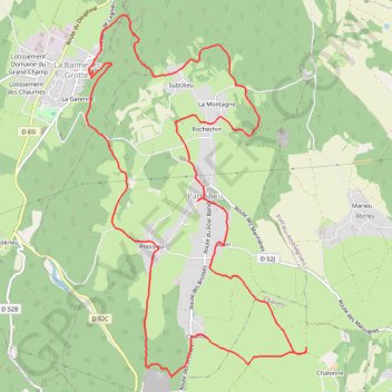 Trace GPS Parmilieu (01)-Le sentier des pierres, itinéraire, parcours
