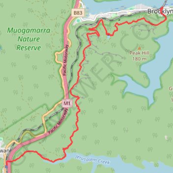Trace GPS Ku-ring-gai Chase National Park, itinéraire, parcours