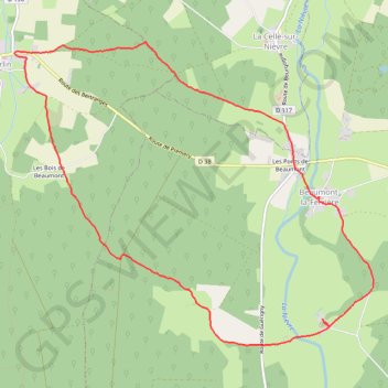 Trace GPS Beaumont La Ferrière, itinéraire, parcours