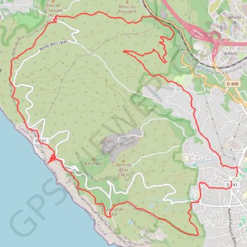 Trace GPS Les Falaises de Soubeyrane de la Ciotat à la Ciotat, itinéraire, parcours