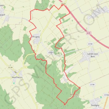 Trace GPS Torvilliers - Montaigu, itinéraire, parcours