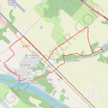 Trace GPS Ousson-sur-Loire, itinéraire, parcours