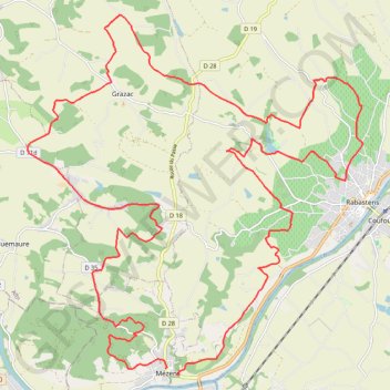 Trace GPS Sur les hauteur du Tarn - Mézens, itinéraire, parcours