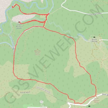 Trace GPS Arche de Ponadieu grotte des 2 Goules, itinéraire, parcours