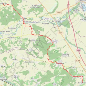 Trace GPS De Craonnelle à Saint-Thierry, itinéraire, parcours