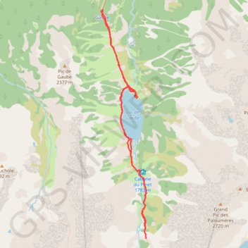 Trace GPS Lac le Gaube, itinéraire, parcours