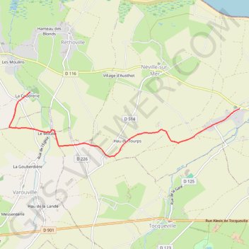 Trace GPS Etape 3 - GOUBERVILLE à RETHOVILLE (Moulin Ravenel), itinéraire, parcours