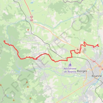 Trace GPS Descente de Bécajat jusqu'à la Base de Loisir de Mably-Le-Merlin, itinéraire, parcours