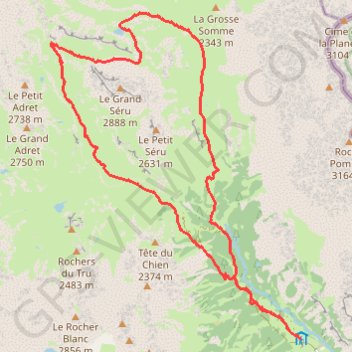 Trace GPS Tour du Grand Seru (Thabor coté I Re Magi), itinéraire, parcours