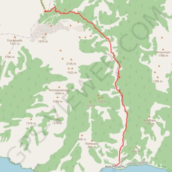 Trace GPS Gorges de Samaria, itinéraire, parcours