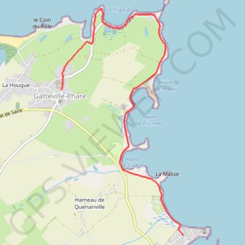 Trace GPS Etape 2 - BARFLEUR à GATTEVILLE-PHARE, itinéraire, parcours