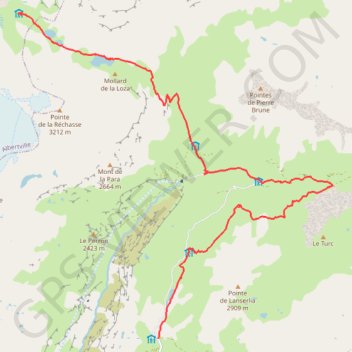 Trace GPS Col de la Vanoise - jour 1, itinéraire, parcours