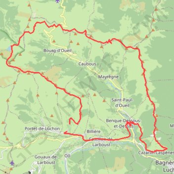 Trace GPS Luchon - Sommet d'Antenac, itinéraire, parcours