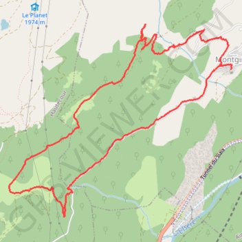 Trace GPS Montgirod sentier de l'eau Nays, itinéraire, parcours