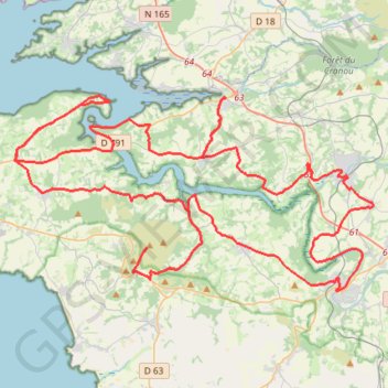 Trace GPS La route de l'Aulne maritime - Hent ster Aon an arvor, itinéraire, parcours