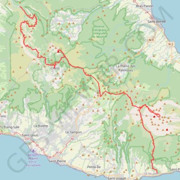 Trace GPS Traversee-Reunion, itinéraire, parcours