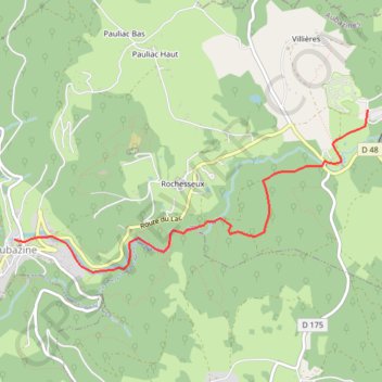 Trace GPS Du Coiroux à Aubazines, itinéraire, parcours